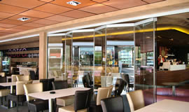 folding glass door for bar